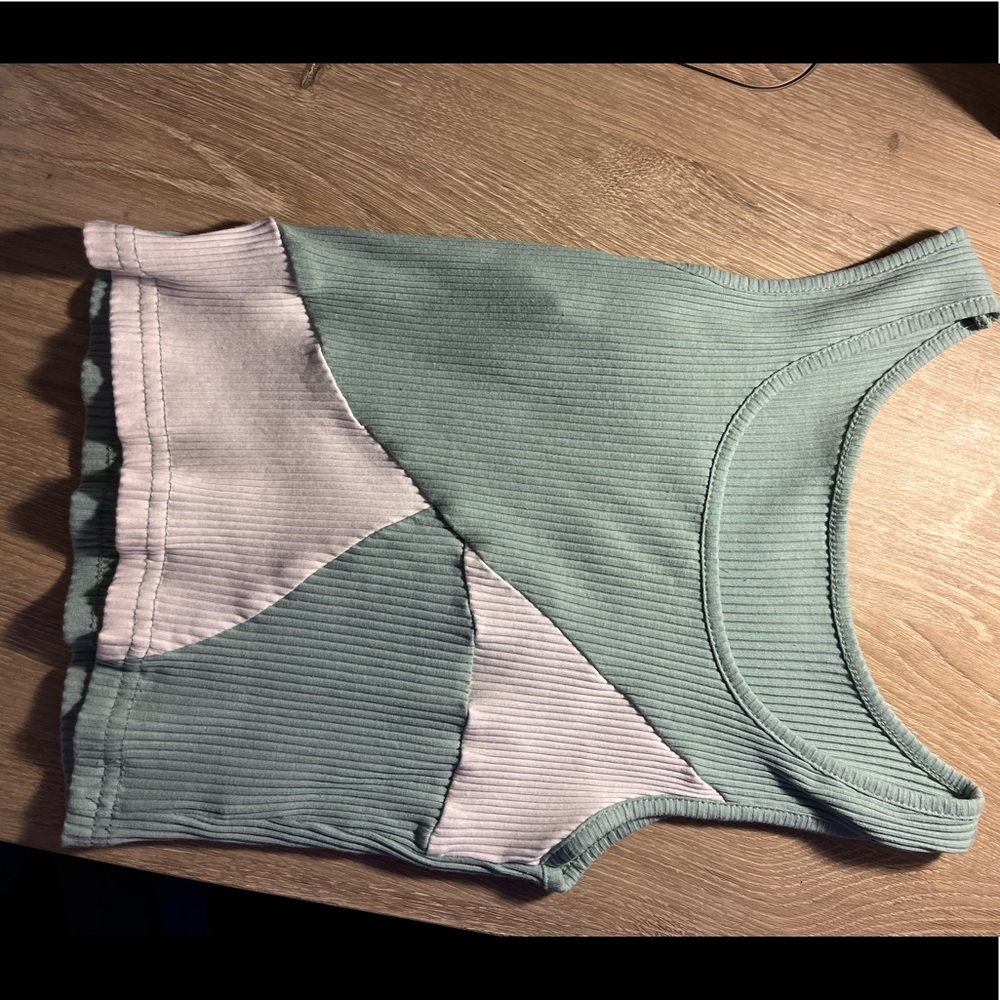 Greenish/white crop top